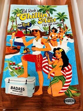 Kid Rock 'Chillin' the Most' Beach Towel - flying high island jam beach towel